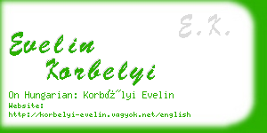 evelin korbelyi business card